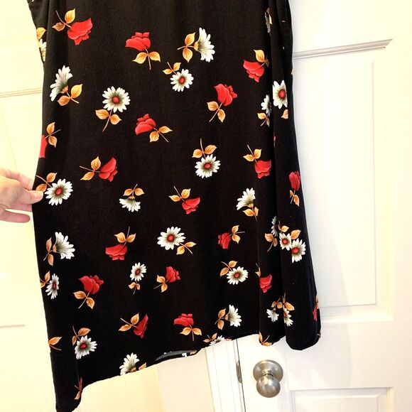 Vintage Dress 90s/Y2K Dark Floral Daisy Notations Romantic Grunge Wednesday … - Picture 6 of 12